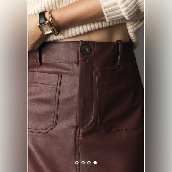 NWT Maeve by Anthropologie Colette Faux Leather Maxi Skirt - Picture 3 of 4